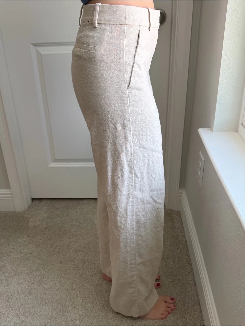 J. Crew Remy Linen-Blend Wide Leg Trouser